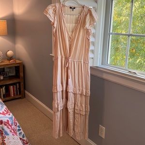 Paige Rozlyn Button Front Maxi Dress in Blush